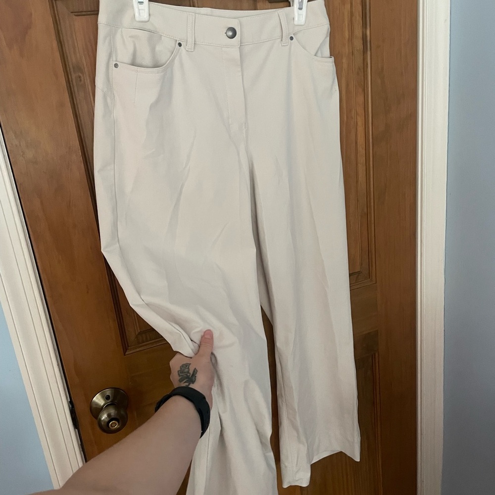 Lululemon city sleek 5 pocket wide leg pant, size 28 :) worn once! White Opal
